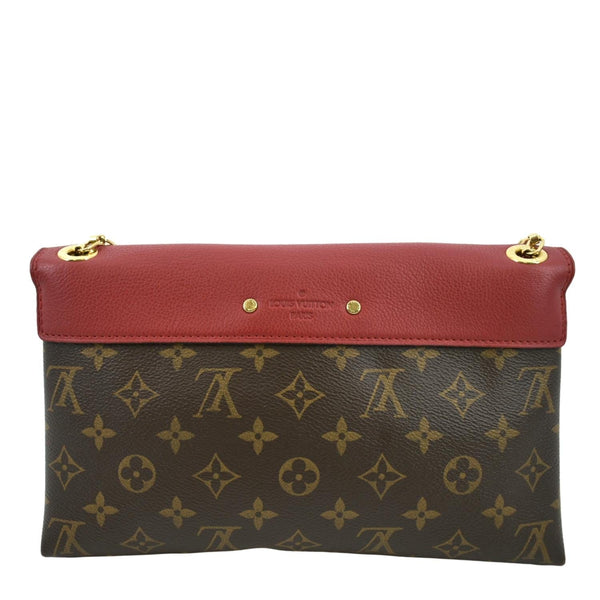 LOUIS VUITTON Pallas Chain Monogram Canvas Crossbody Bag Cherry