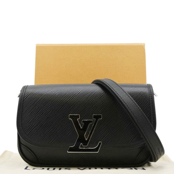 LOUIS VUITTON Leather Shoulder Bag Black front