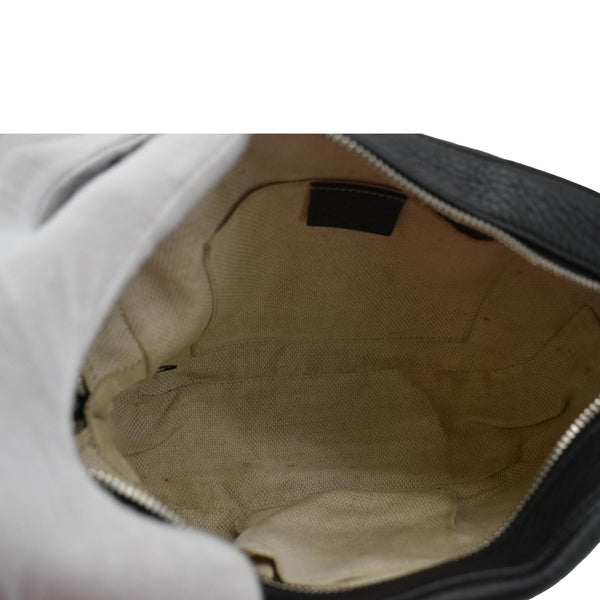 GUCCI Soho Disco Studded Leather Crossbody Bag Black 308364