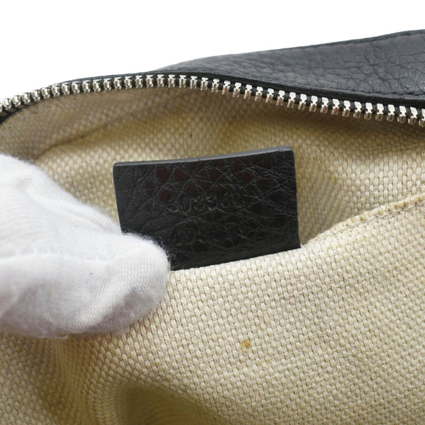 GUCCI Soho Disco Studded Leather Crossbody Bag Black 308364