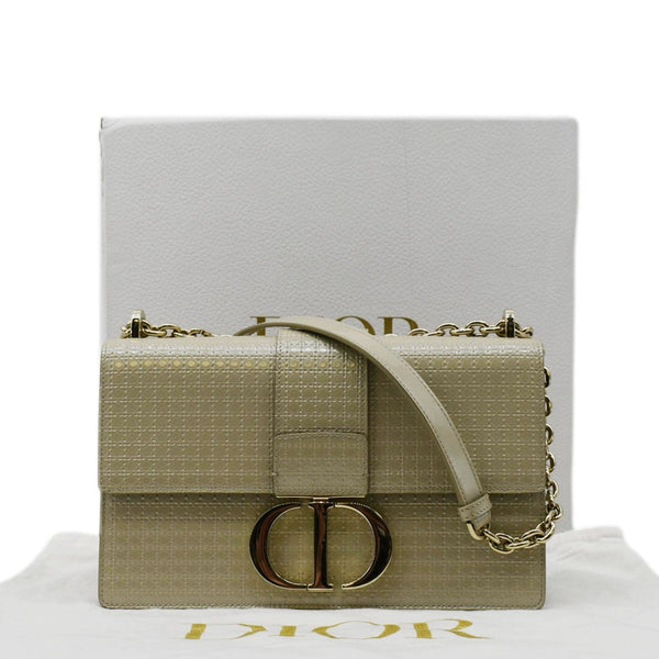 CHRISTIAN DIOR Micro Cannage 30 Crossbody Bag Light Beige font side