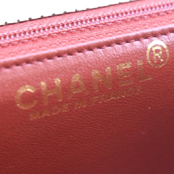 CHANEL Vintage Flap Top Handle Beige Leather Shoulder Bag with logo