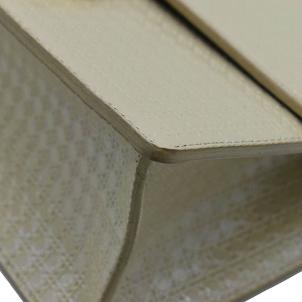 CHRISTIAN DIOR Micro Cannage 30 Montaigne Patent Leather Crossbody Bag Light Beige