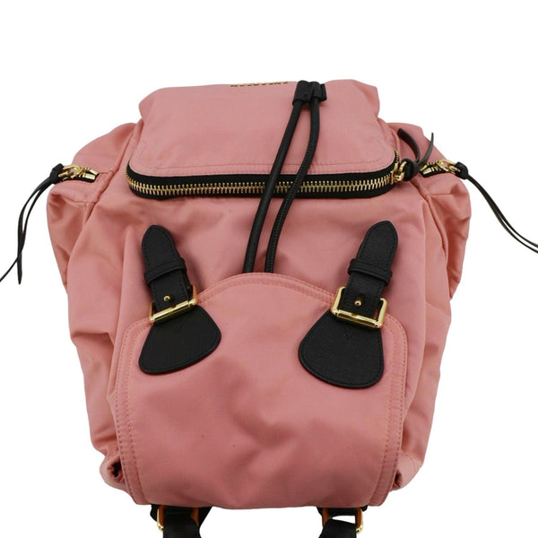 BURBERRY Technical Rucksack Nylon Leather Pink Backpack Bag upper look