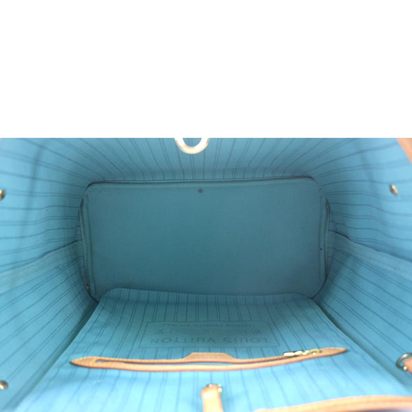 LOUIS VUITTON Limited Edition V Neverfull MM Monogram Canvas Tote Bag Turquoise