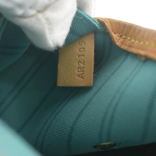 LOUIS VUITTON Limited Edition V Neverfull MM Monogram Canvas Tote Bag Turquoise