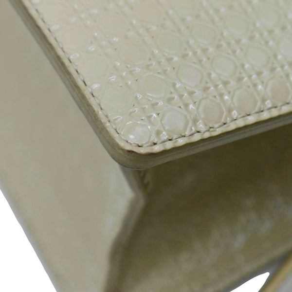 CHRISTIAN DIOR Micro Cannage 30 Montaigne Patent Leather Crossbody Bag Light Beige