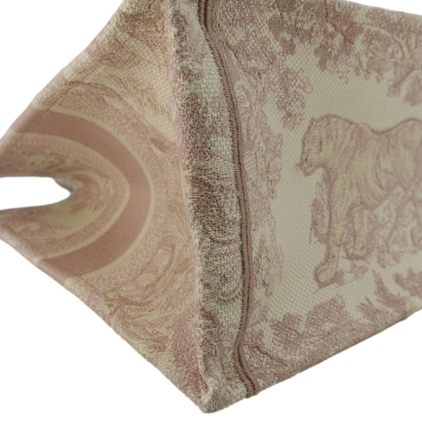 CHRISTIAN DIOR Book Embroidered Canvas Tote Bag Pink