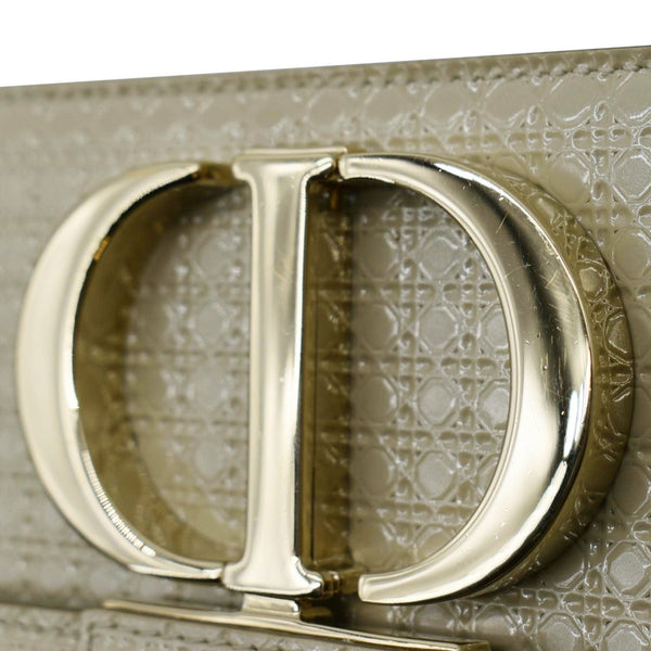 CHRISTIAN DIOR Micro Cannage 30 Montaigne Patent Leather Crossbody Bag Light Beige