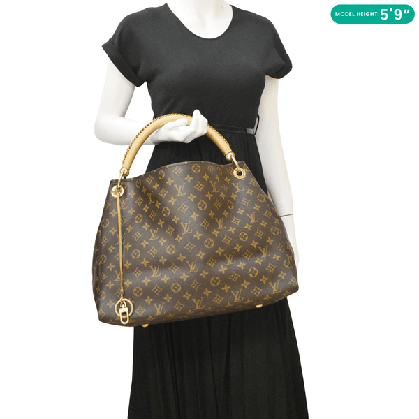 LOUIS VUITTON Artsy MM Monogram Canvas Hobo Bag Brown