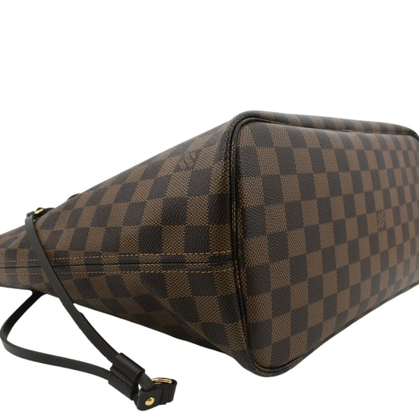 LOUIS VUITTON Neverfull MM Damier Ebene Shoulder Bag Brown