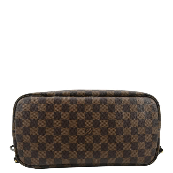 LOUIS VUITTON Neverfull MM Damier Ebene Shoulder Bag Brown