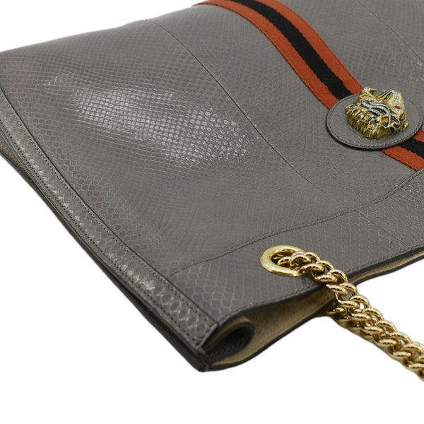 GUCCI Rajah Large Snakeskin Leather Tote Bag 537219