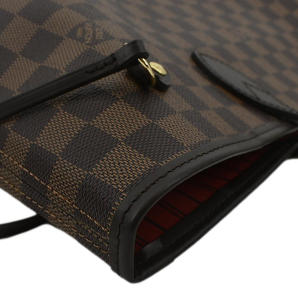 LOUIS VUITTON Neverfull MM Damier Ebene Shoulder Bag Brown