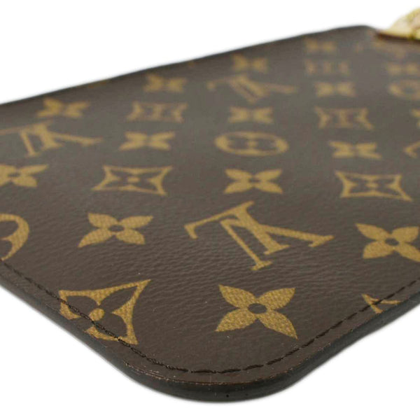 LOUIS VUITTON Monogram Canvas Wristlet Pouch Brown