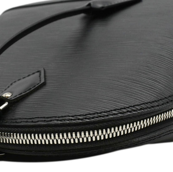 LOUIS VUITTON eather Satchel Bag Black upper right corner look