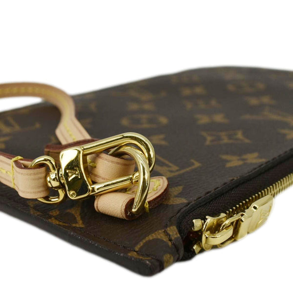LOUIS VUITTON Monogram Canvas Wristlet Pouch Brown