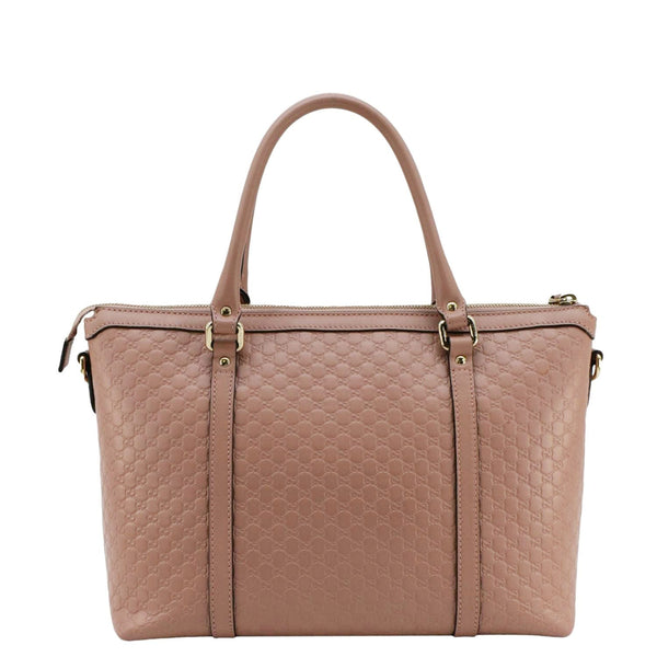 GUCCI Convertible GG Microguccissima Leather Satchel Bag Dusty Pink 449656