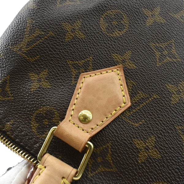LOUIS VUITTON Speedy 30 Monogram Canvas Satchel Bag Brown