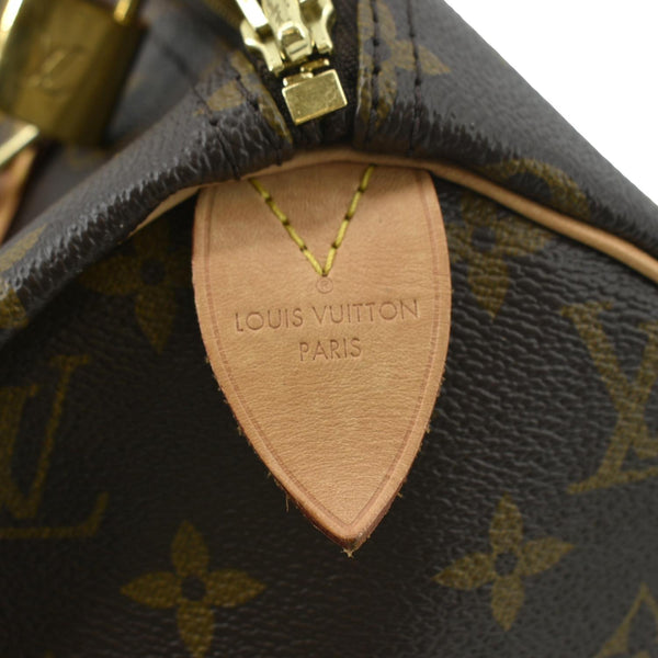 LOUIS VUITTON Speedy 30 Monogram Canvas Satchel Bag Brown