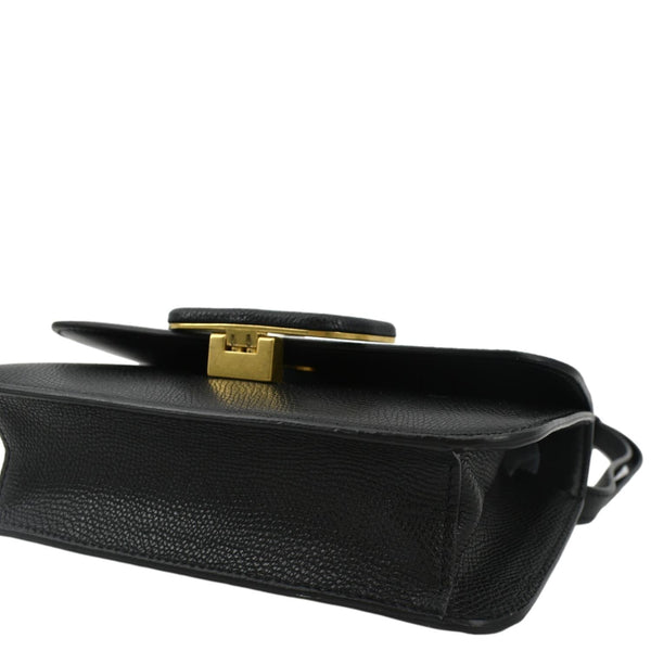 VALENTINO VSling Italian Black Leather Crossbody Belt Bag with lower left side view