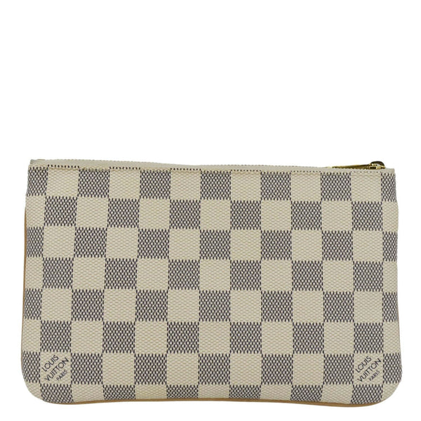 LOUIS VUITTON Double Zip Pochette Damier Azur Crossbody Bag White