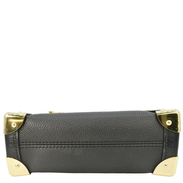 LOUIS VUITTON Side Trunk PM Grained Leather Tote Shoulder Bag Black