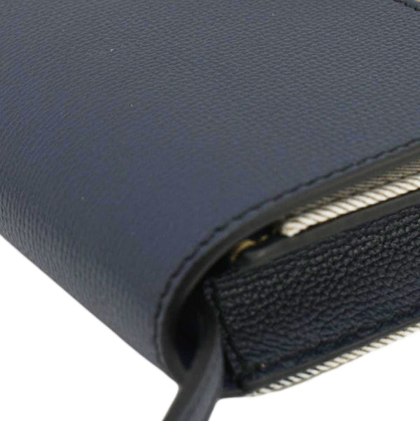 BURBERRY Hampshire Small House Check Canvas Crossbody Bag Navy Blue