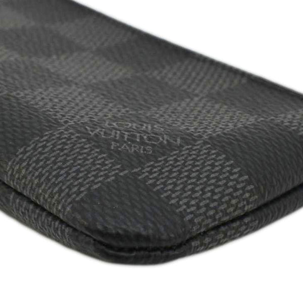 LOUIS VUITTON Damier Graphite Key Coin Pouch Black