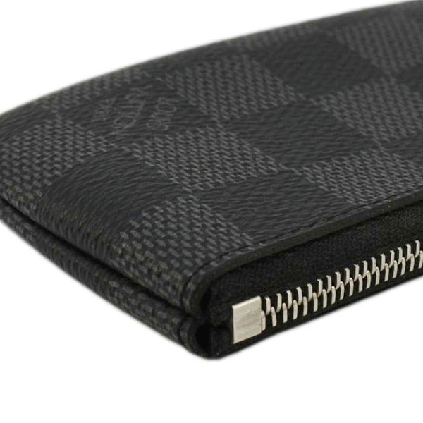 LOUIS VUITTON Damier Graphite Key Coin Pouch Black