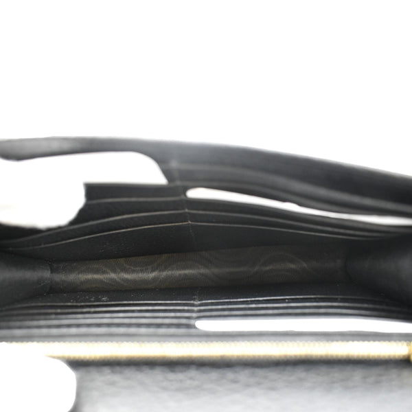 GUCCI GG Interlocking Pebbled Leather Crossbody Bag Black 615523