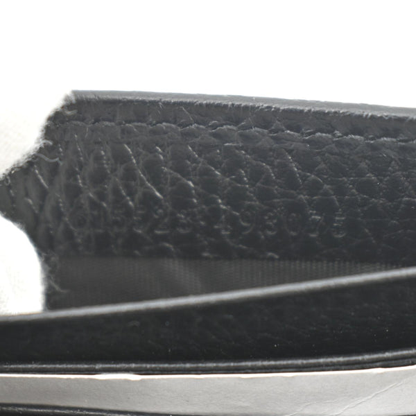 GUCCI GG Interlocking Pebbled Leather Crossbody Bag Black 615523
