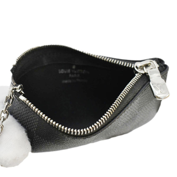 LOUIS VUITTON Damier Graphite Key Coin Pouch Black