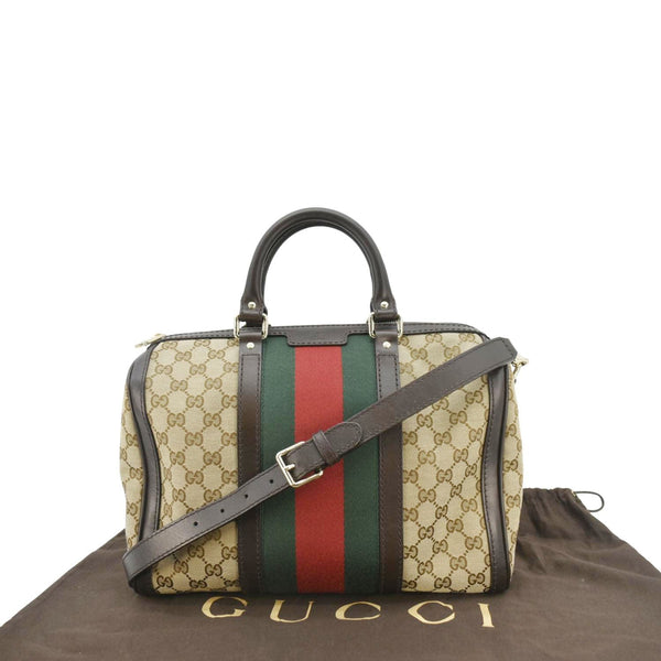 GUCCI Vintage Web Original GG Boston Bag Beige 247205