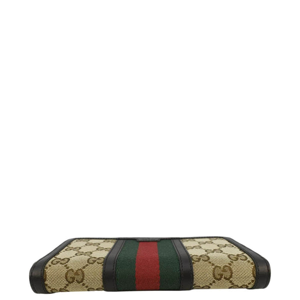 GUCCI Web Rania GG Canvas Zip Around Wallet Beige 353651