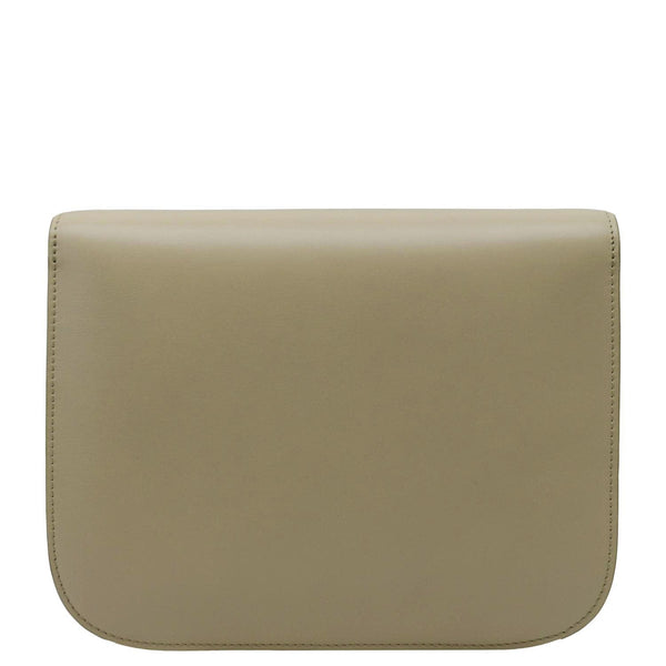 CELINE Classic Box Medium  Leather Flap Shoulder Bag Greige
