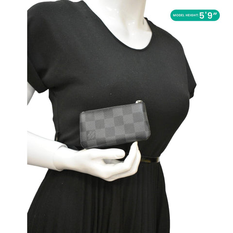 LOUIS VUITTON Damier Graphite Key Coin Pouch Black