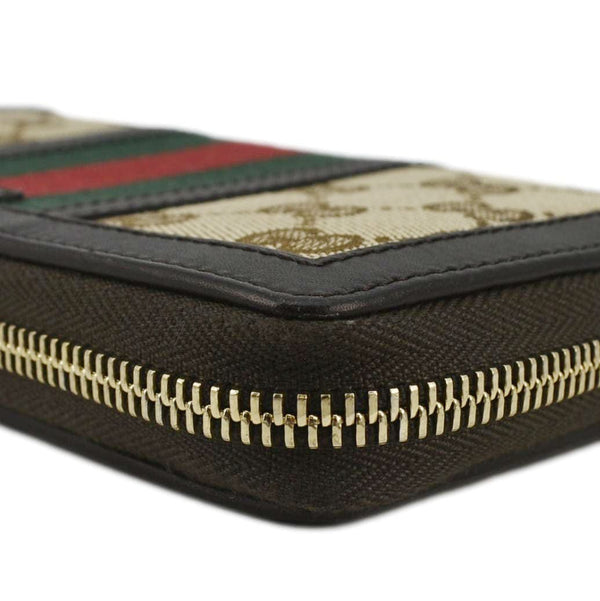 GUCCI Web Rania GG Canvas Zip Around Wallet Beige 353651