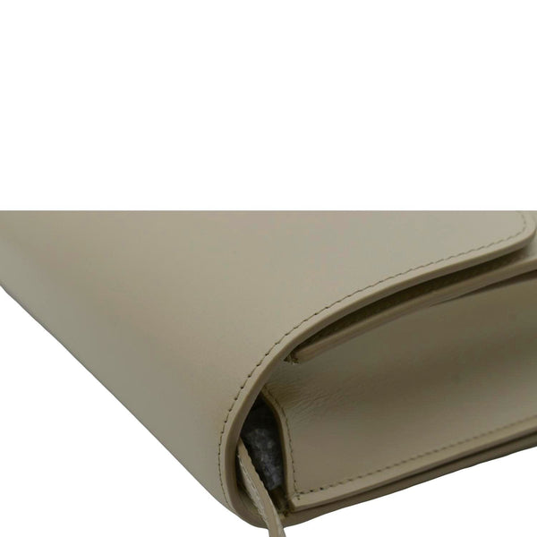 CELINE Classic Box Medium  Leather Flap Shoulder Bag Greige