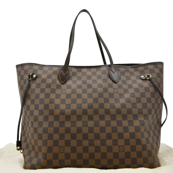 LOUIS VUITTON Damier Ebene Tote Shoulder Bag Brown frint side