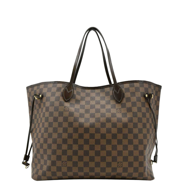 LOUIS VUITTON Damier Ebene Tote Shoulder Bag Brown back look