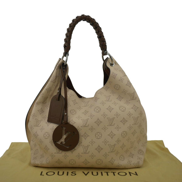 LOUIS VUITTON Carmel Mahina Leather Hobo Bag Creme