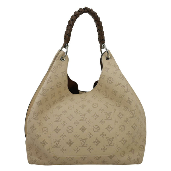 LOUIS VUITTON Carmel Mahina Leather Hobo Bag Creme