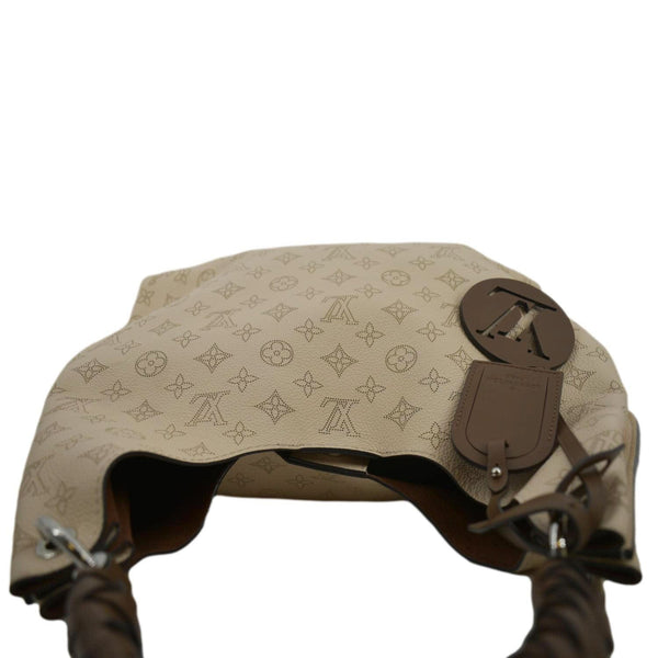 LOUIS VUITTON Carmel Mahina Leather Hobo Bag Creme