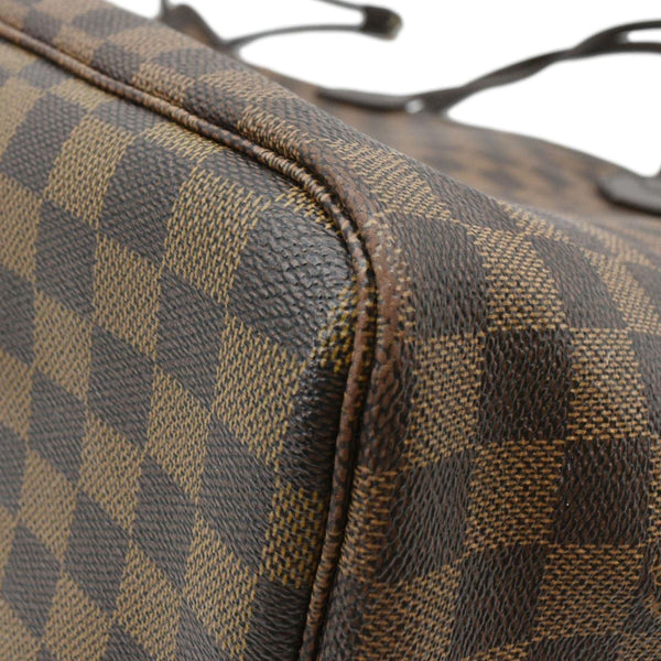 LOUIS VUITTON Damier Ebene Tote Shoulder Bag Brown upper lower left corner look