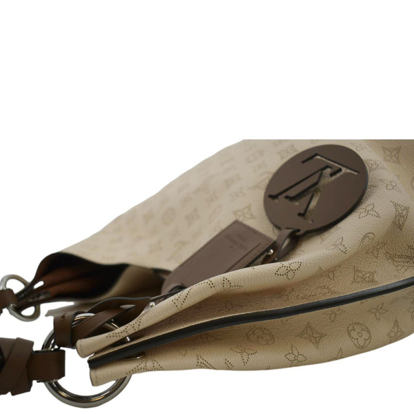 LOUIS VUITTON Carmel Mahina Leather Hobo Bag Creme