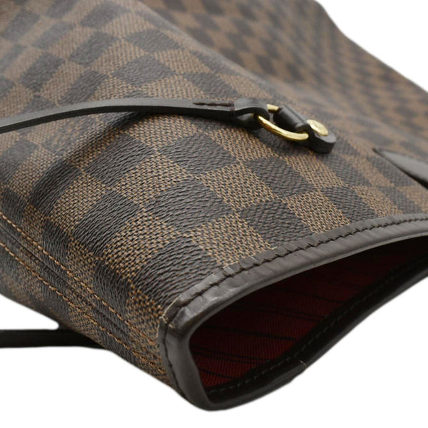 LOUIS VUITTON Damier Ebene Tote Shoulder Bag Brown upper front corner look
