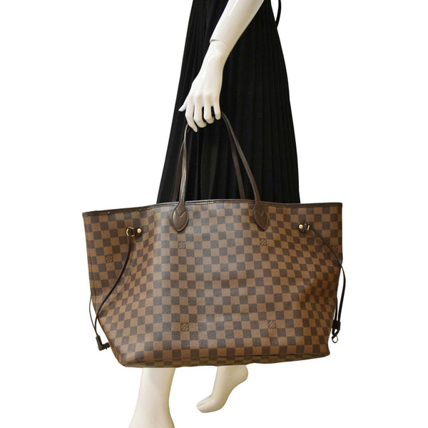 LOUIS VUITTON Damier Ebene Tote Shoulder Bag Brown dummy look