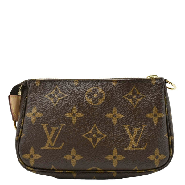 LOUIS VUITTON Mini Pochette Monogram Canvas Accessoires Pouch Brown