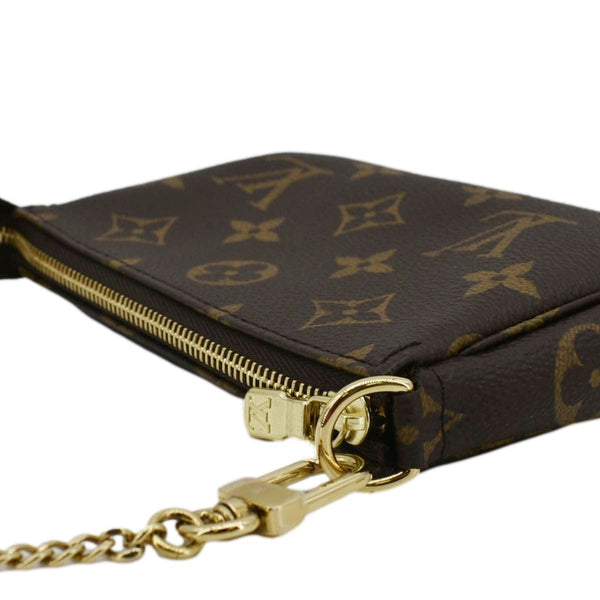 LOUIS VUITTON Mini Pochette Monogram Canvas Accessoires Pouch Brown